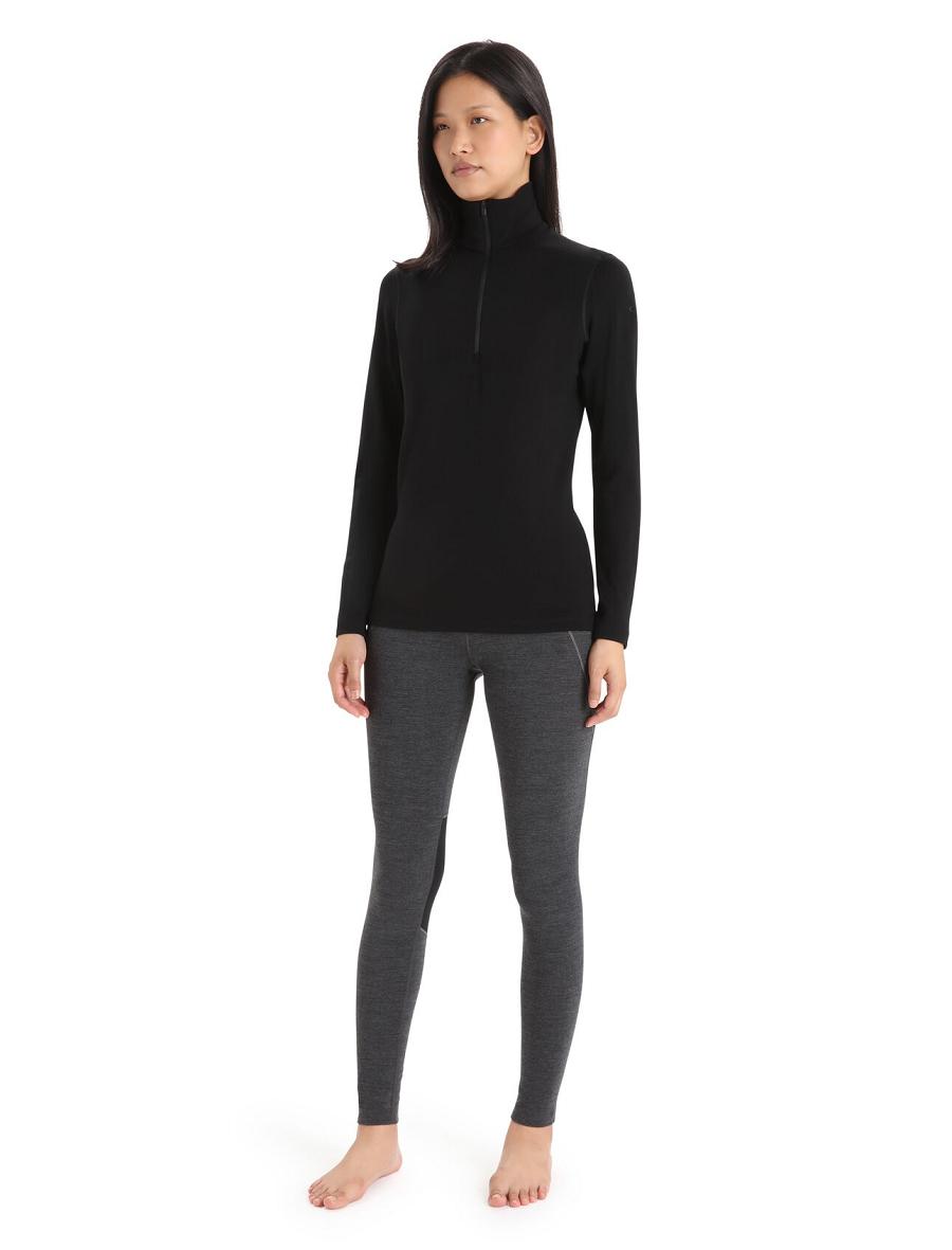 Base Layers Icebreaker Merino 260 Tech Long Sleeve Half Zip Thermal Top Damskie Czarne | PL 1032BEXC